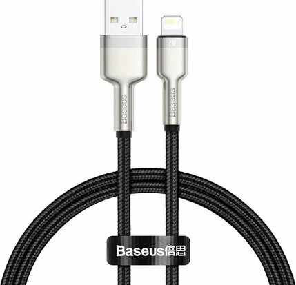 Baseus Cafule Series USB-A naar Lightning Kabel 25cm Metaal Zwart