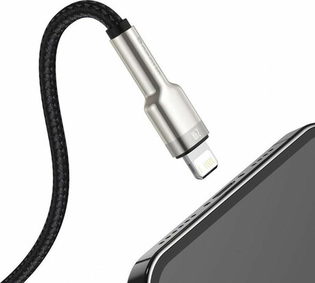 Baseus Cafule Series USB-A naar Lightning Kabel 25cm Metaal Zwart