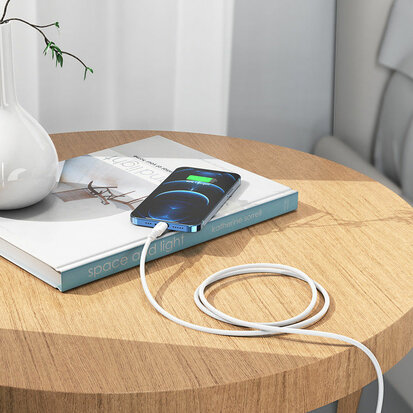 Hoco 3A Fast Charge USB-C naar Apple Lightning Kabel 20W PD 1M Wit