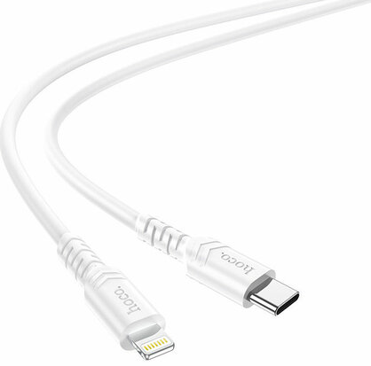 Hoco 3A Fast Charge USB-C naar Apple Lightning Kabel 20W PD 1M Wit