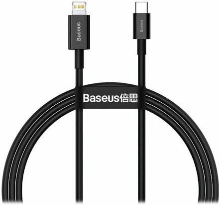 Baseus Superior Series USB-C naar Apple Lightning PD 20W 1 Meter Zwart