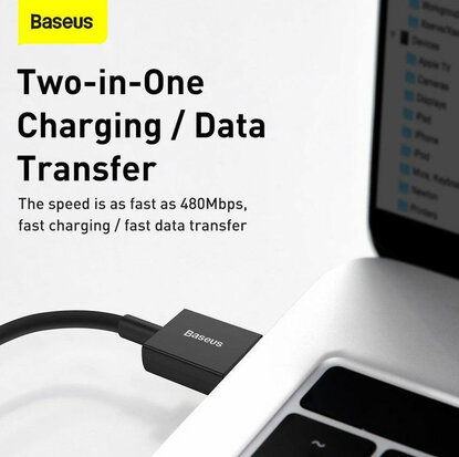 Baseus Superior Series USB-C naar Apple Lightning PD 20W 1 Meter Zwart