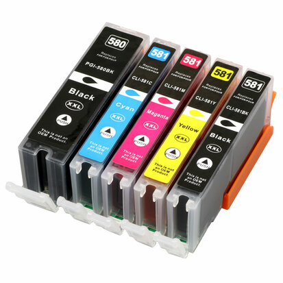 Canon pixma TS9100 inkt cartridges CLI-581 XL / PGI-580 XL set 5 stuks Compatible