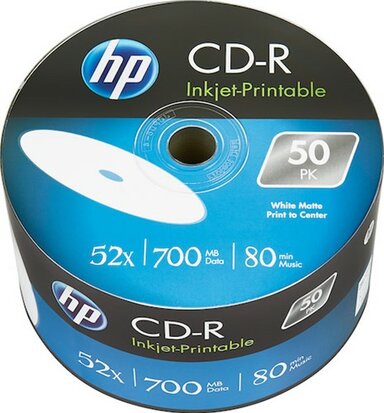 HP CD-R 700 MB Inkjet Printable 50 stuks