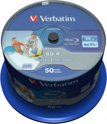 Verbatim BD-R full-printable 25 GB 6x speed in cakebox 50 stuks 