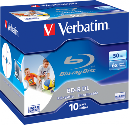 Verbatim BD-R DL printable 50 GB 6x speed in jewelcase 10 stuks 