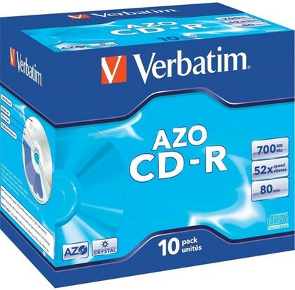 Verbatim CD-R 700 MB AZO Crystal  in jewel case 10 Stuks