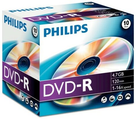 Philips DVD-R 4.7 GB 10 stuks in jewel case