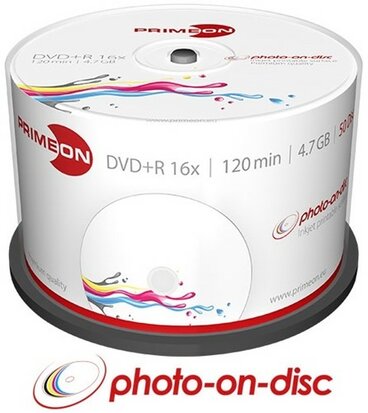 Primeon DVD+R 4.7 GB Inkjet Printable 50 stuks