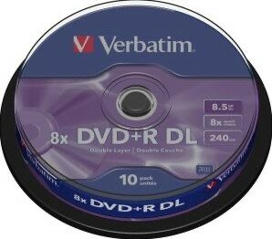 Verbatim DVD+R DL 8.5 GB Scratch Resistant 10 stuks