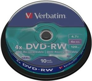 Verbatim DVD-RW 4.7 GB Matt Silver 10 stuks