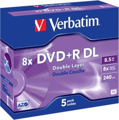 Verbatim DVD+R DL 8.5 GB Matt Silver 5 stuks 